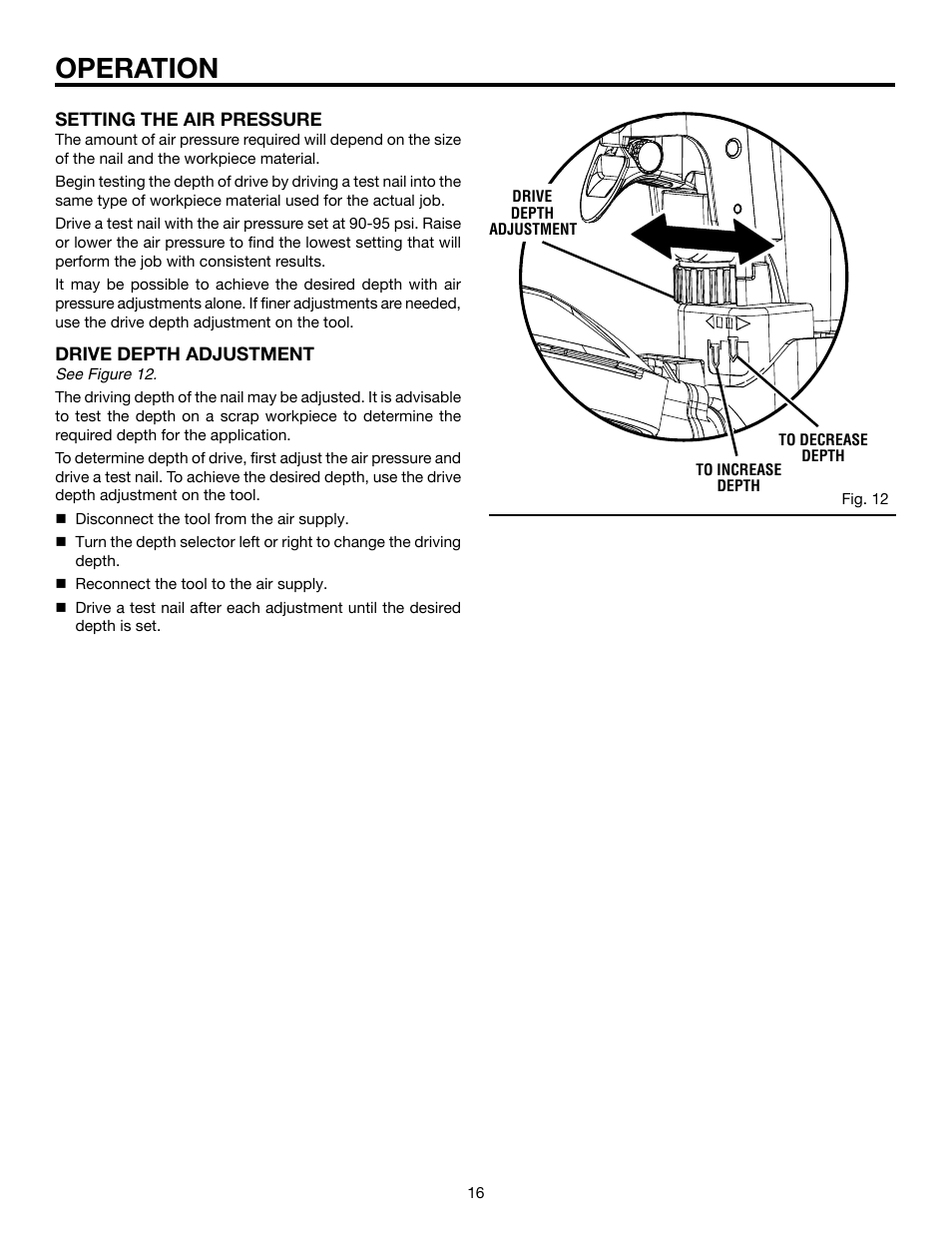 Operation | RIDGID R175RNA User Manual | Page 16 / 22