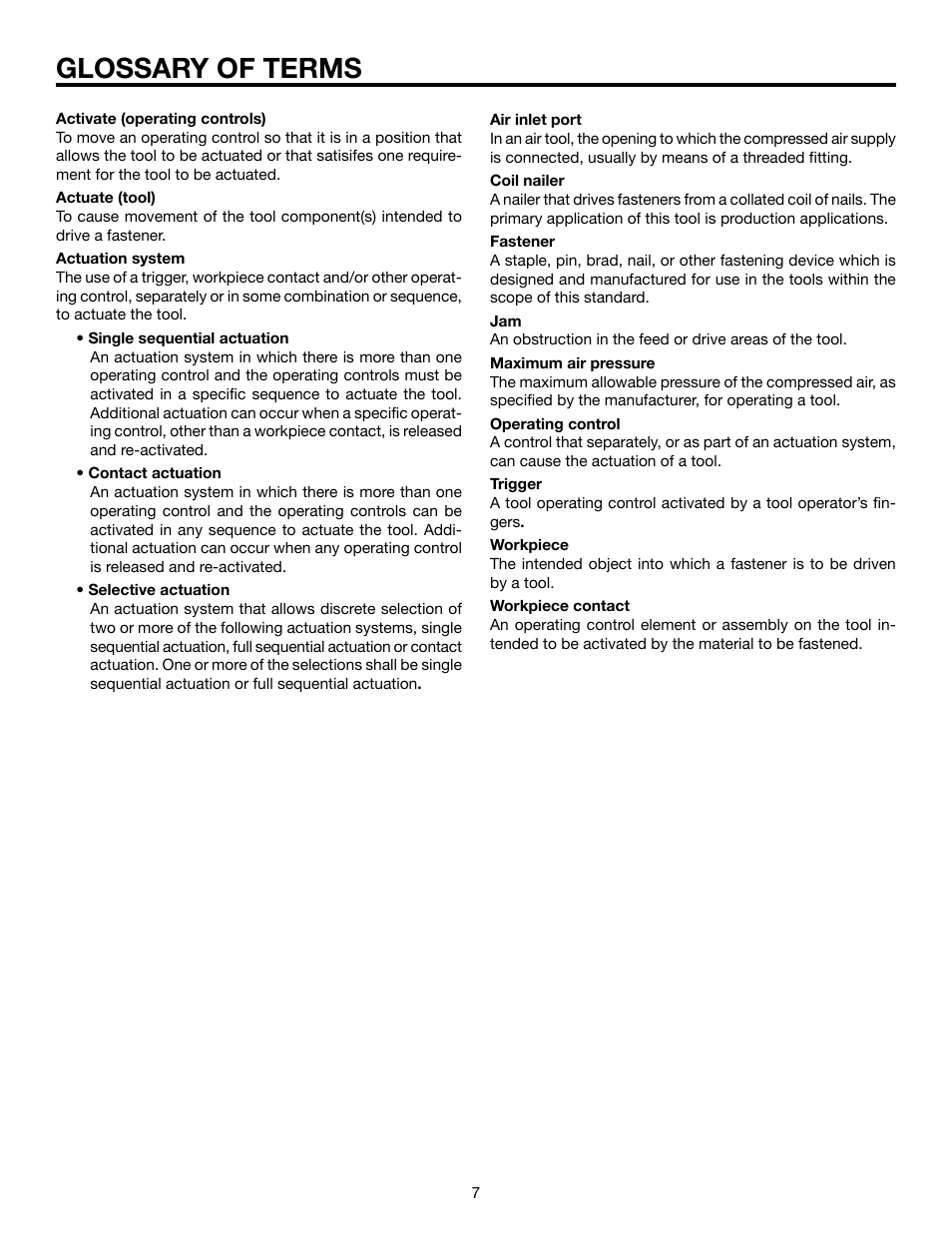Glossary of terms | RIDGID R175RNA User Manual | Page 7 / 22