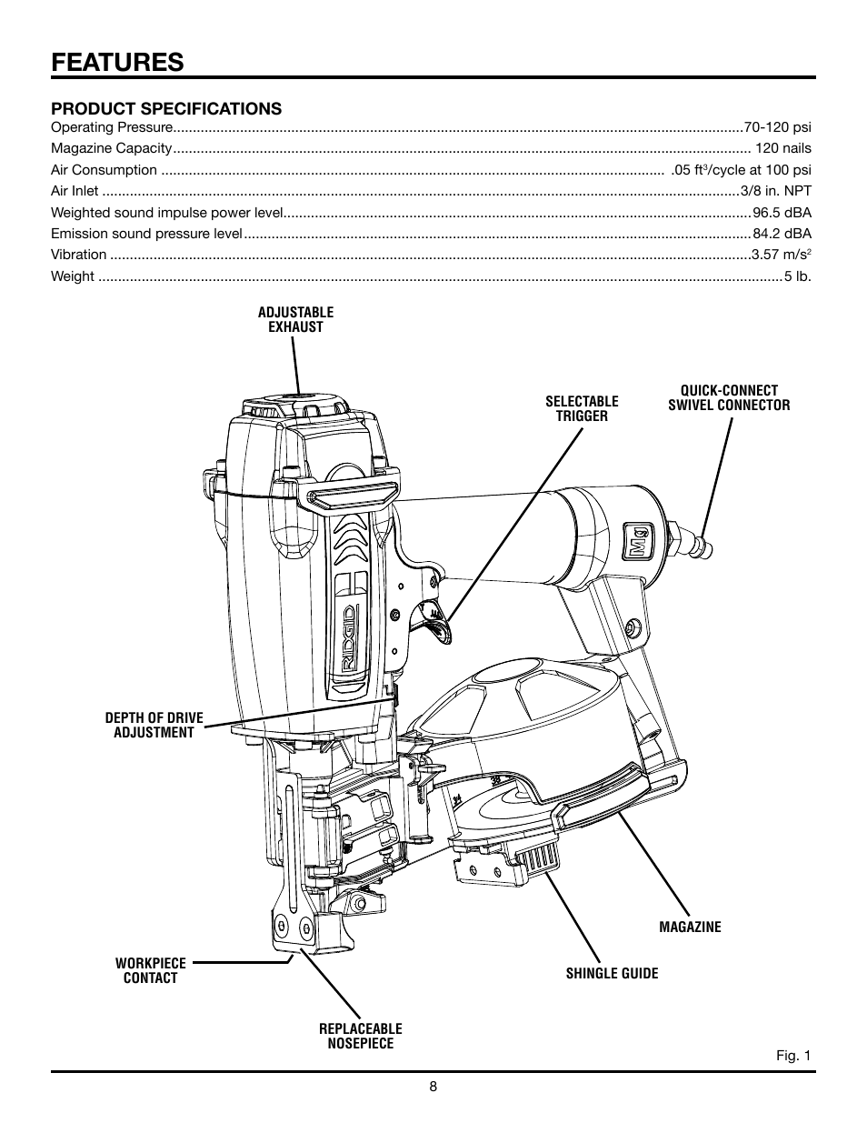 Features | RIDGID R175RNA User Manual | Page 8 / 22
