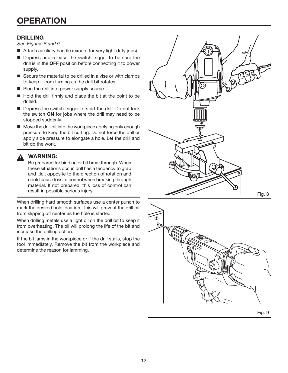 Operation | RIDGID R7121 User Manual | Page 12 / 18