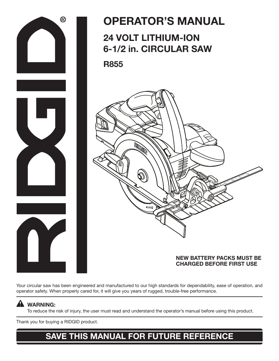 RIDGID R855 User Manual | 24 pages