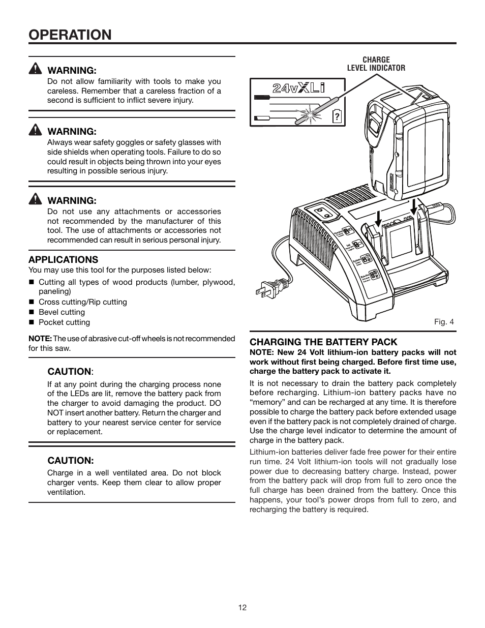 Operation | RIDGID R855 User Manual | Page 12 / 24