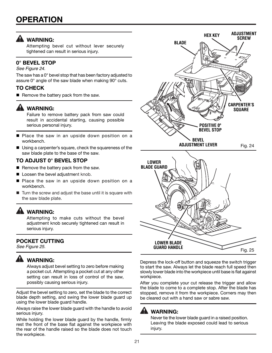 Operation | RIDGID R855 User Manual | Page 21 / 24