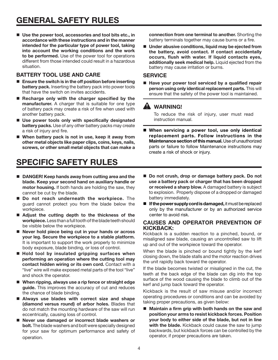 General safety rules specific safety rules | RIDGID R855 User Manual | Page 4 / 24