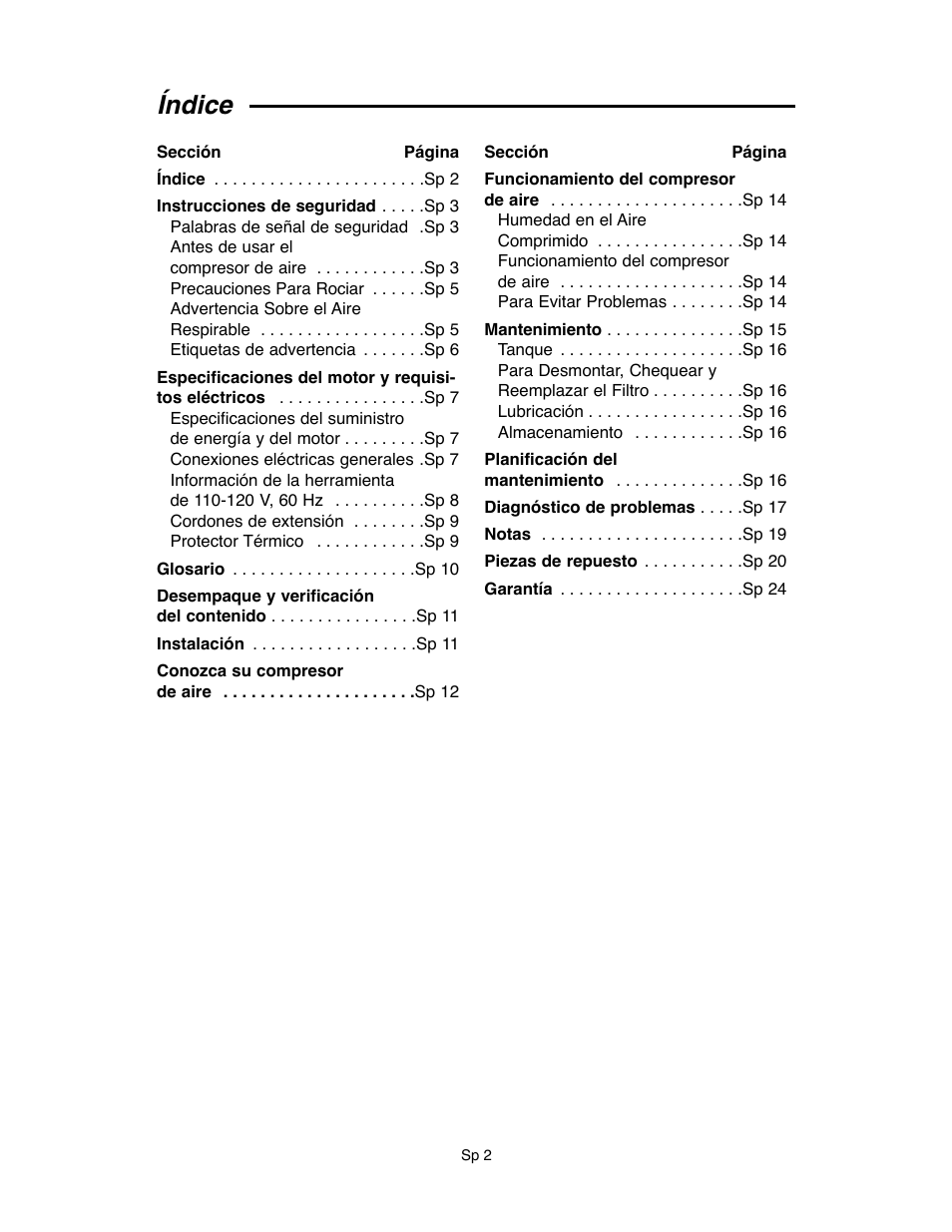 Índice | RIDGID OF45175A User Manual | Page 26 / 72