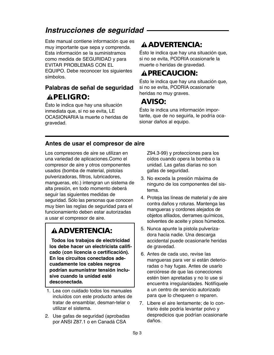 Aviso: precaucion, Advertencia, Peligro | Instrucciones de seguridad | RIDGID OF45175A User Manual | Page 27 / 72