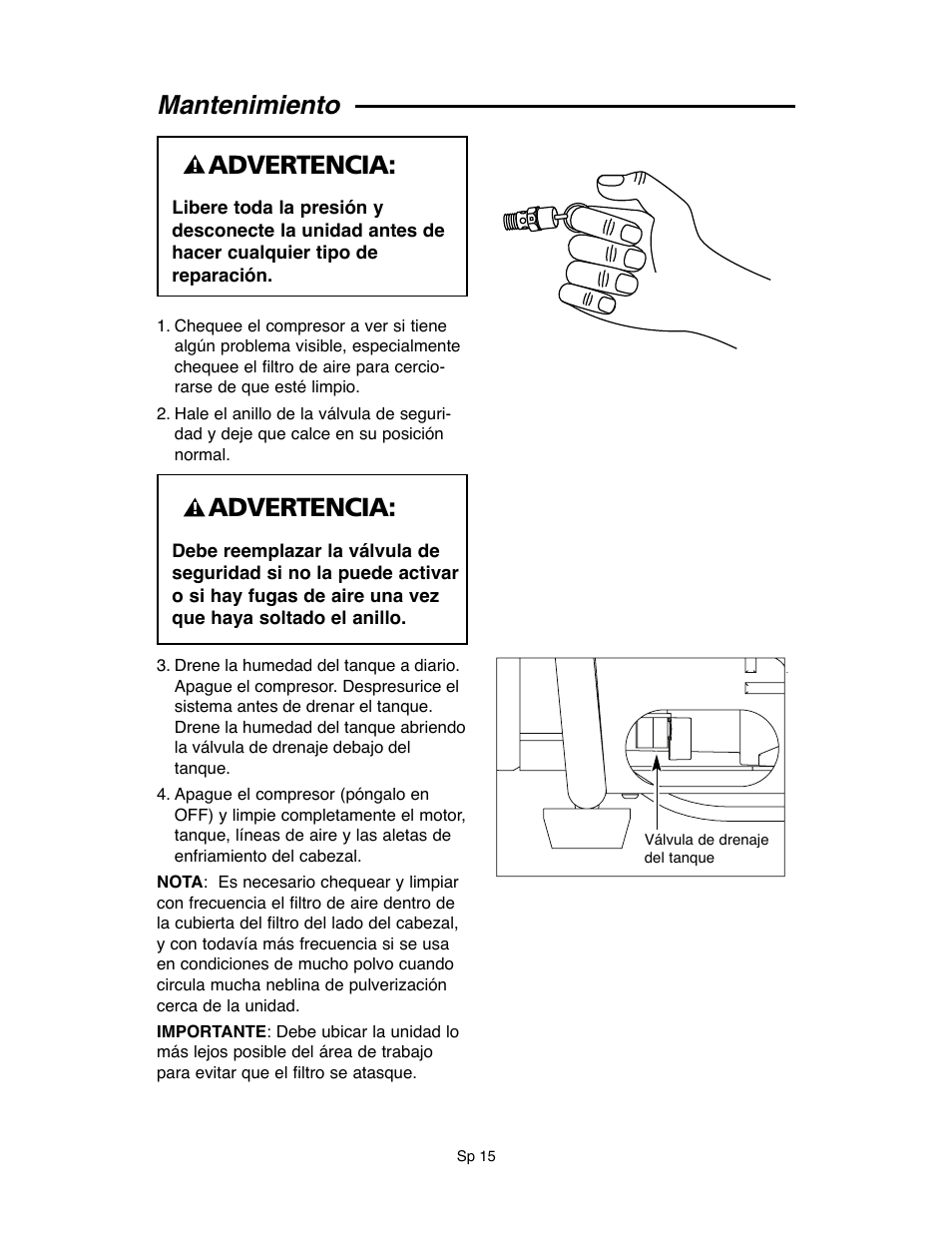 Mantenimiento, Advertencia | RIDGID OF45175A User Manual | Page 39 / 72