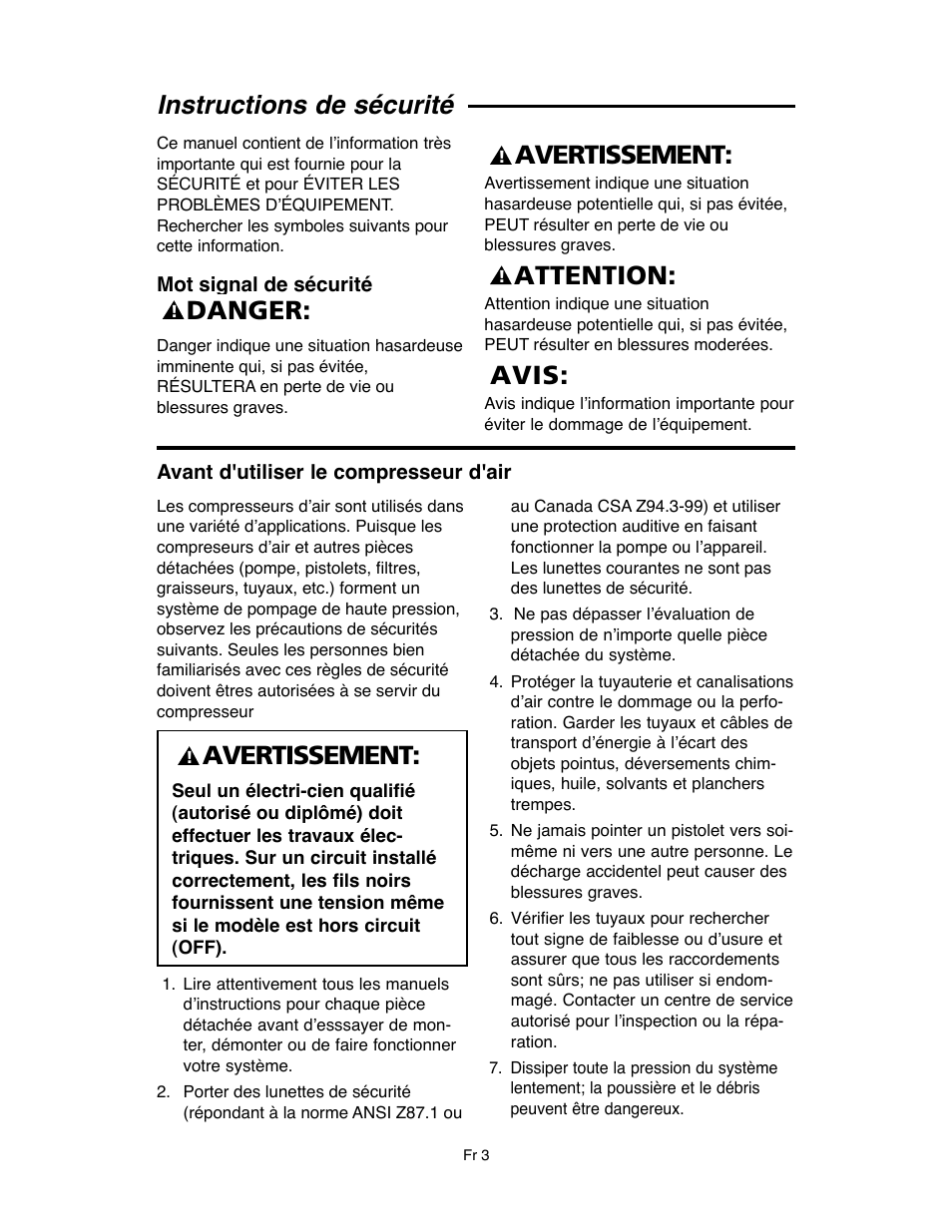 Avis: attention, Avertissement, Danger | Instructions de sécurité | RIDGID OF45175A User Manual | Page 51 / 72