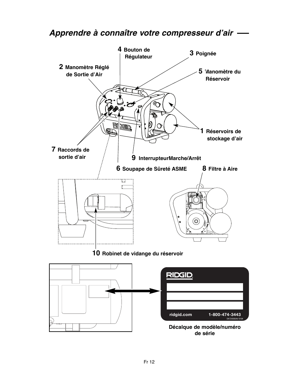 Apprendre à connaître votre compresseur d’air | RIDGID OF45175A User Manual | Page 60 / 72
