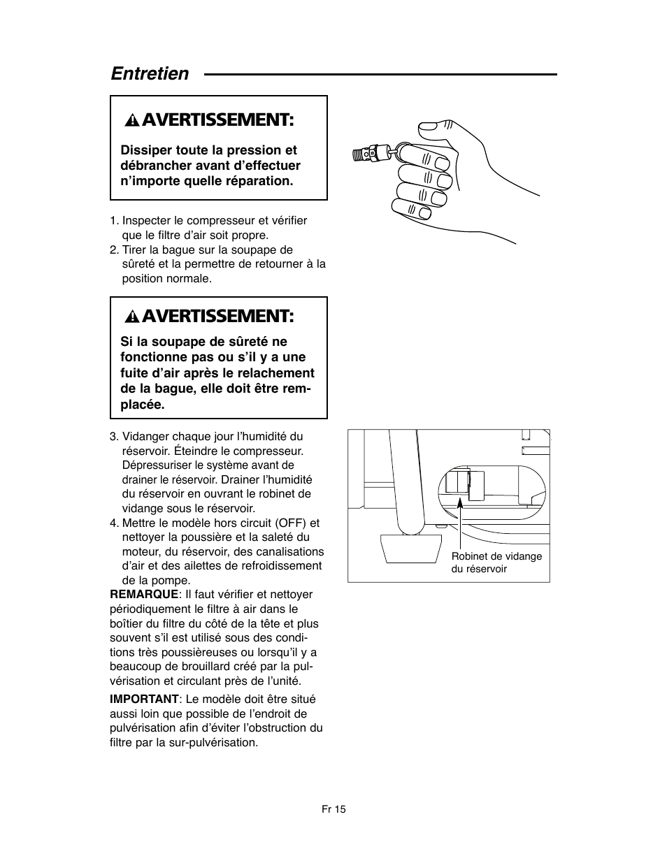 Entretien, Avertissement | RIDGID OF45175A User Manual | Page 63 / 72