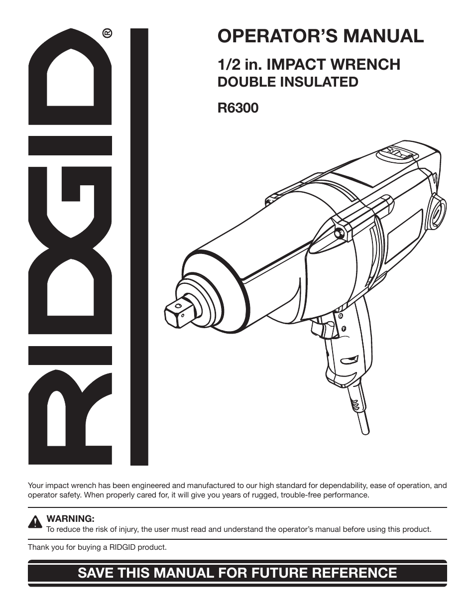 RIDGID R6300 User Manual | 14 pages