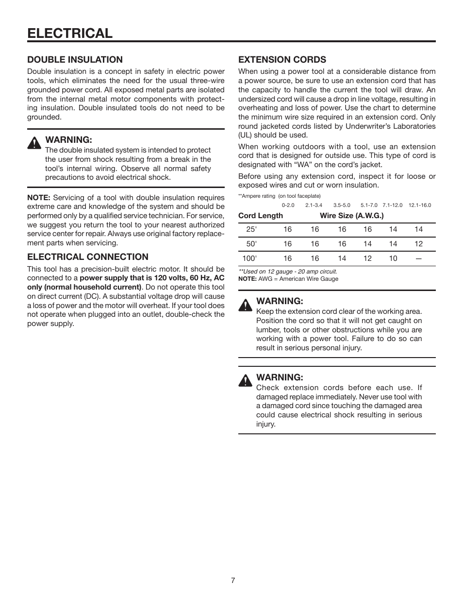 Electrical | RIDGID R6300 User Manual | Page 7 / 14