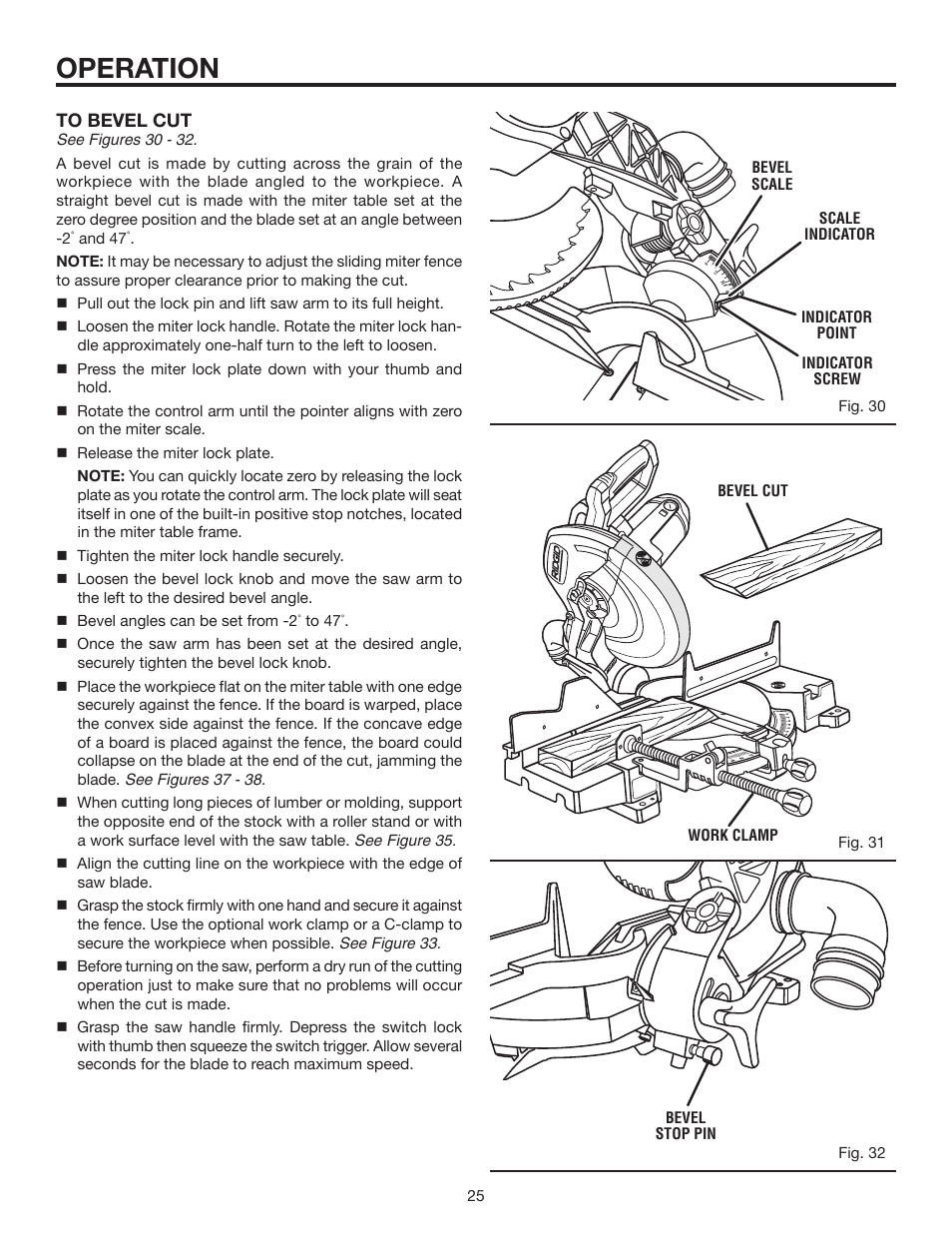 Operation | RIDGID MS1250LZ User Manual | Page 25 / 36