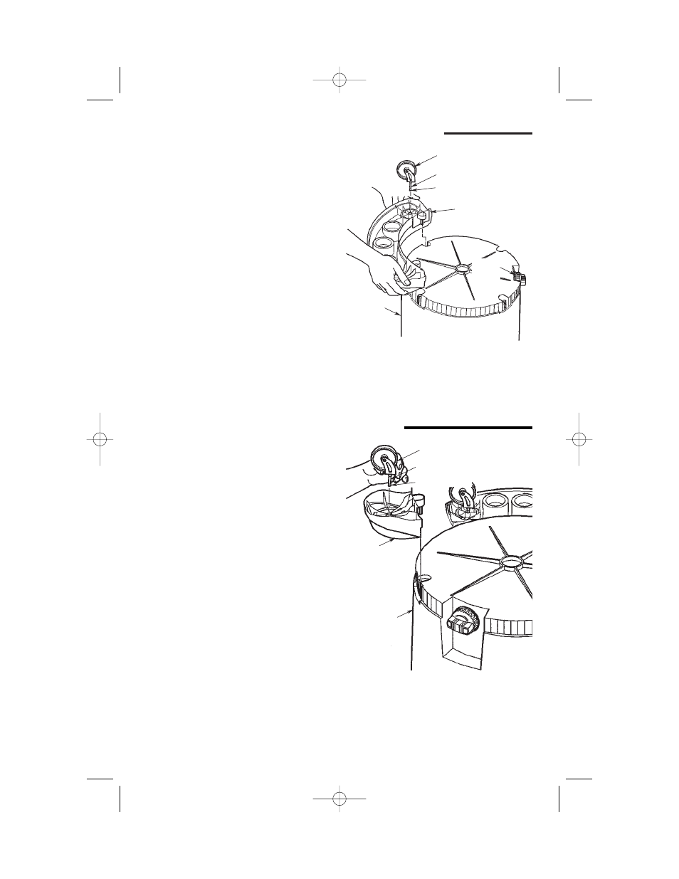 Accessory caddy/caster assembly, Caster/caster foot assembly | RIDGID WD1665 User Manual | Page 7 / 36