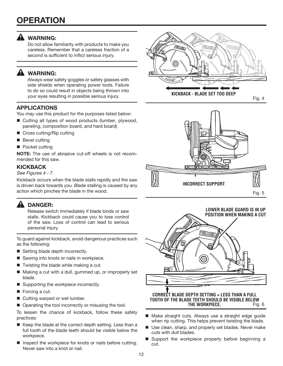 Operation | RIDGID R3202 User Manual | Page 12 / 22