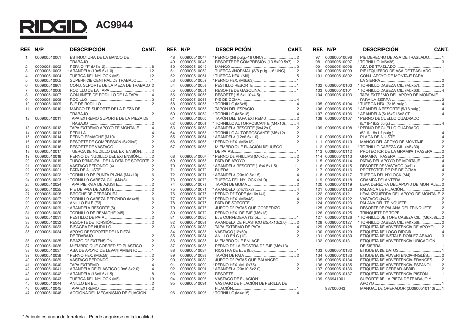 Ac9944 | RIDGID AC9944 User Manual | Page 7 / 8