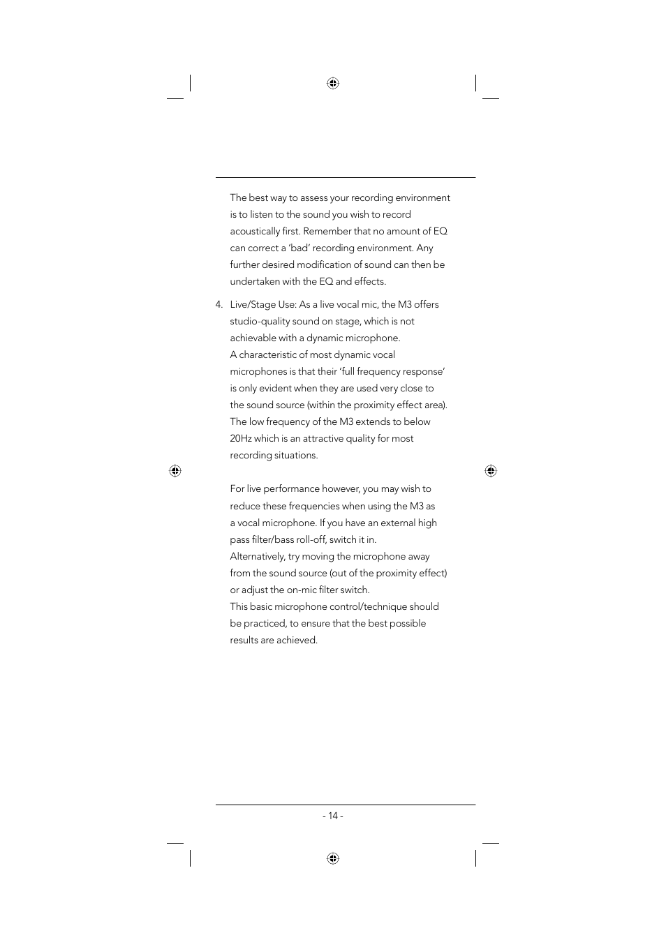RODE Microphones M3 User Manual | Page 14 / 16
