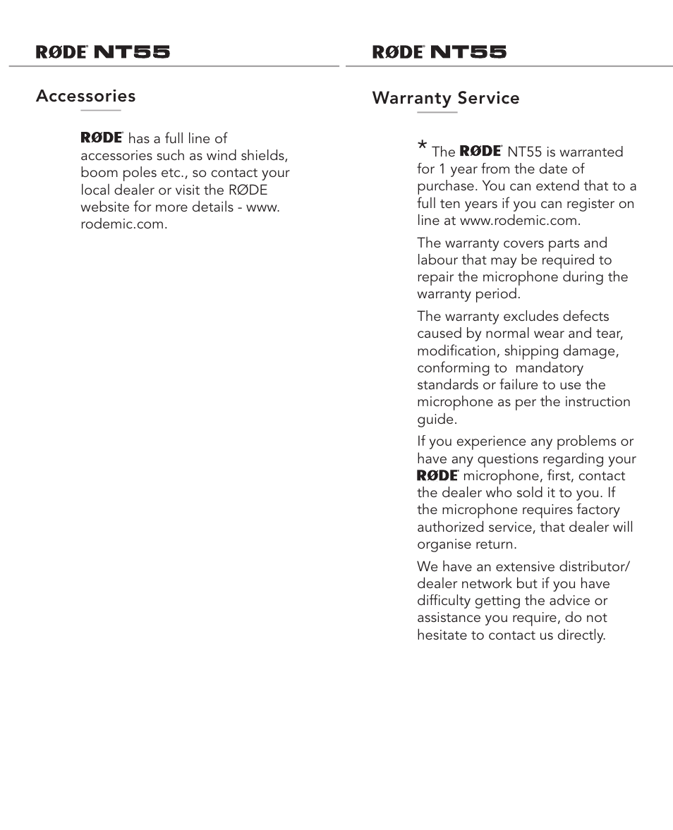 RODE Microphones NT55 User Manual | Page 7 / 8