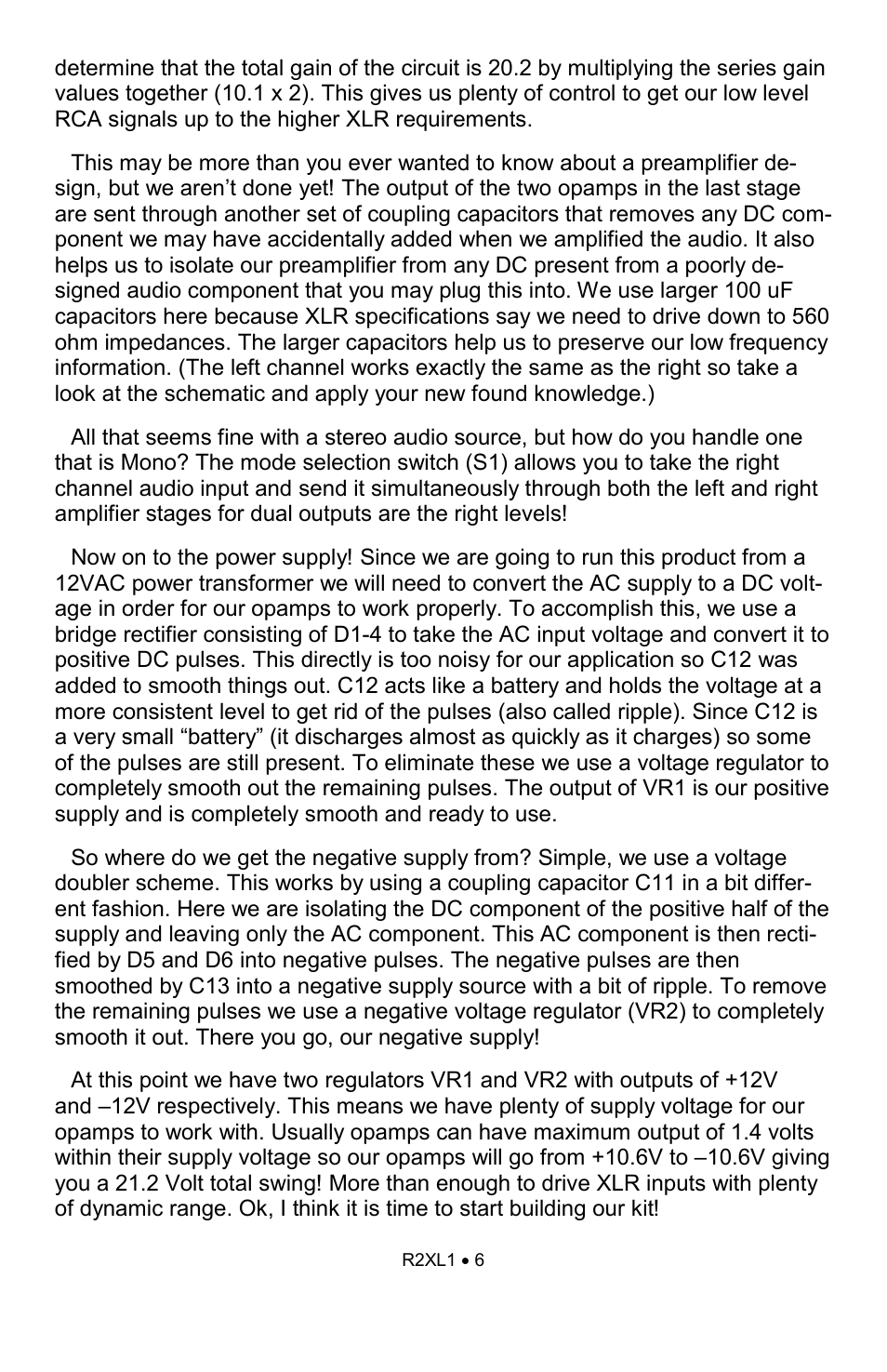 Ramsey Electronics RCA to XLR Converter R2XL1 User Manual | Page 6 / 20