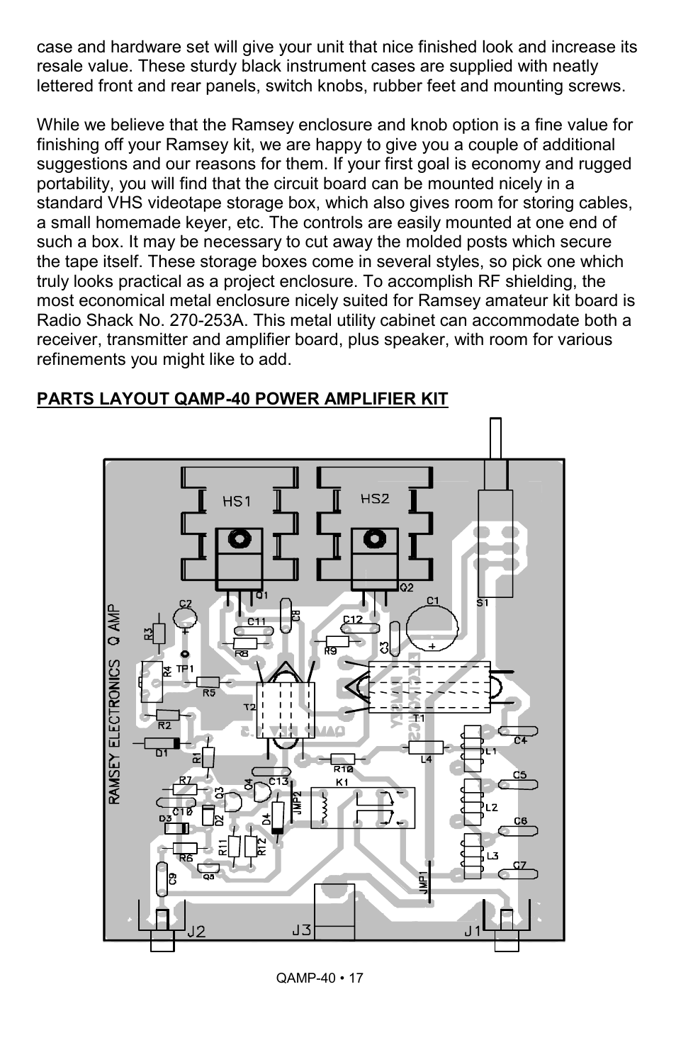 Ramsey Electronics QAMP40 User Manual | Page 17 / 20