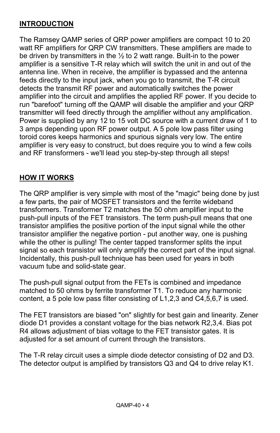 Ramsey Electronics QAMP40 User Manual | Page 4 / 20