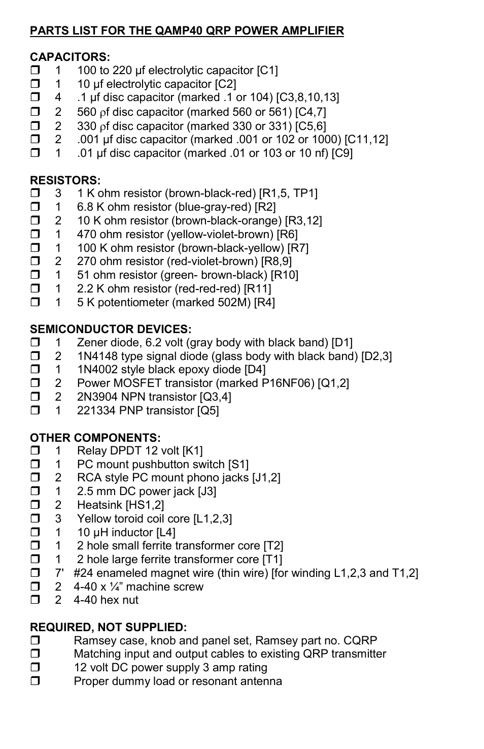 Ramsey Electronics QAMP40 User Manual | Page 5 / 20