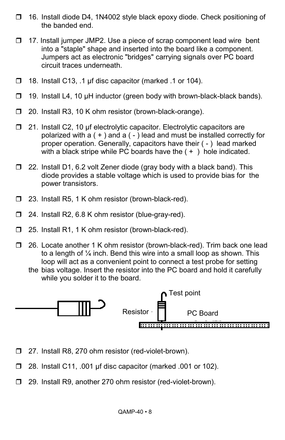 Ramsey Electronics QAMP40 User Manual | Page 8 / 20