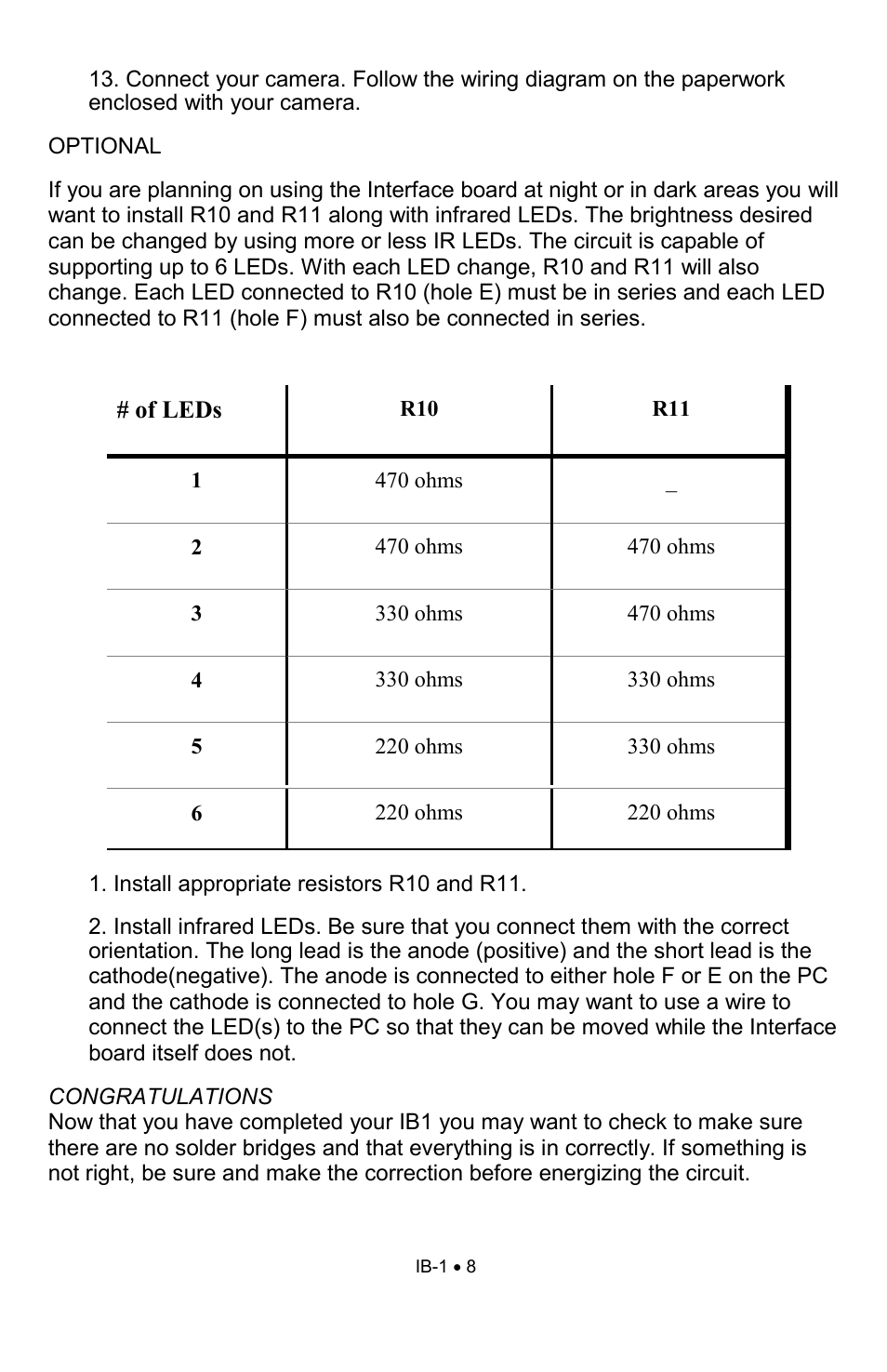 Ramsey Electronics Interface Board Kit IB1 User Manual | Page 8 / 12