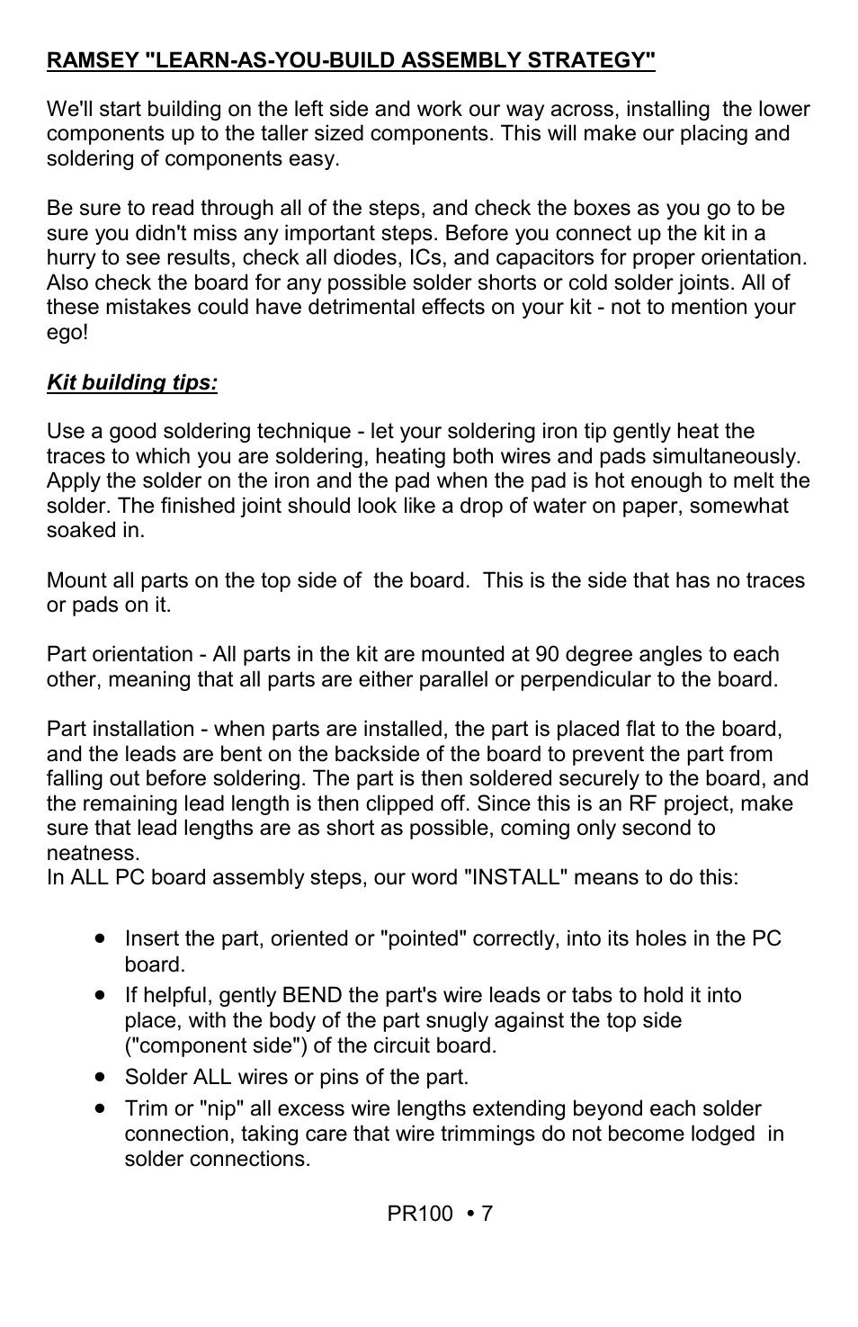 Ramsey Electronics VHF Low Noise Preamp Kit PR100 User Manual | Page 7 / 16
