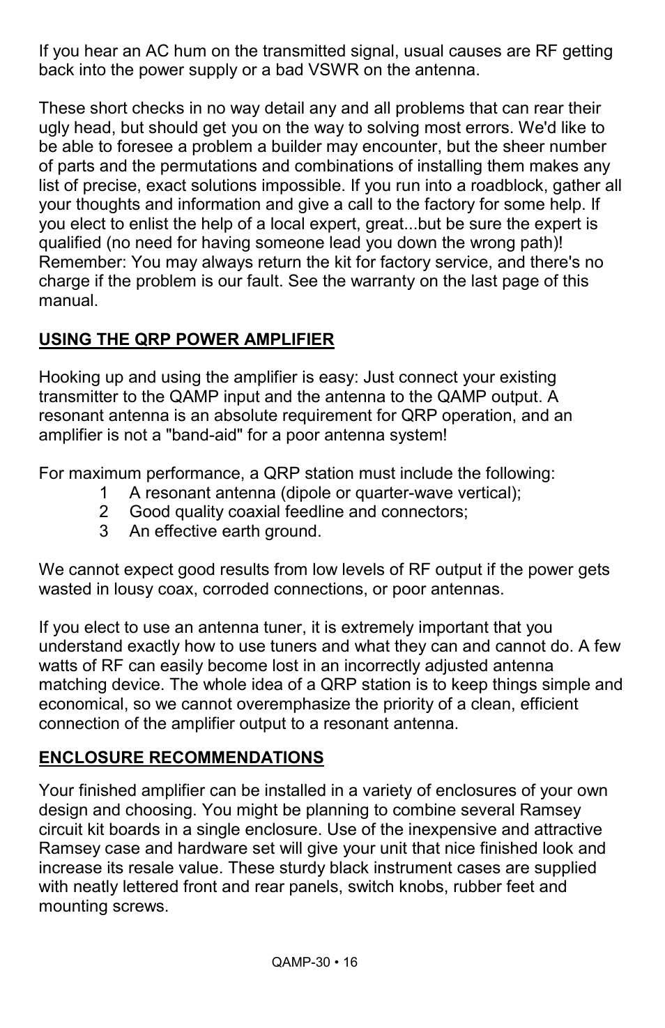 Ramsey Electronics QRP CW POWER AMPLIFIER KIT QAMP30 User Manual | Page 16 / 20