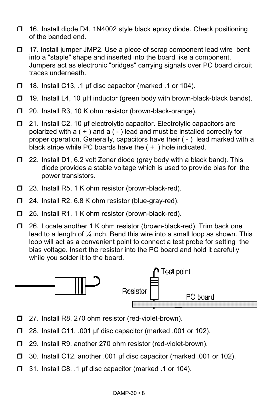 Ramsey Electronics QRP CW POWER AMPLIFIER KIT QAMP30 User Manual | Page 8 / 20