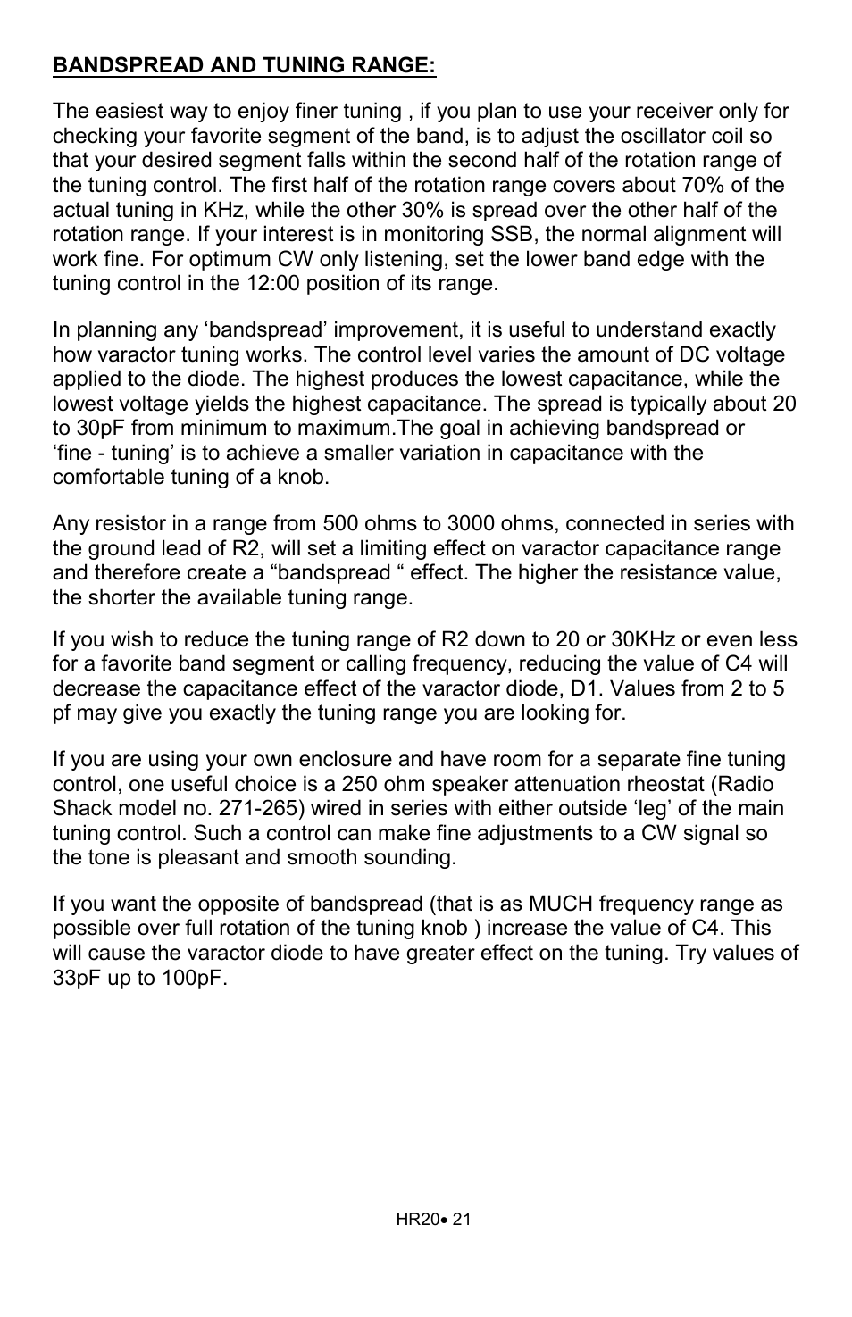 Ramsey Electronics HR20 User Manual | Page 21 / 28