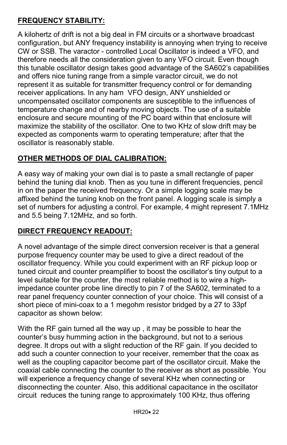 Ramsey Electronics HR20 User Manual | Page 22 / 28