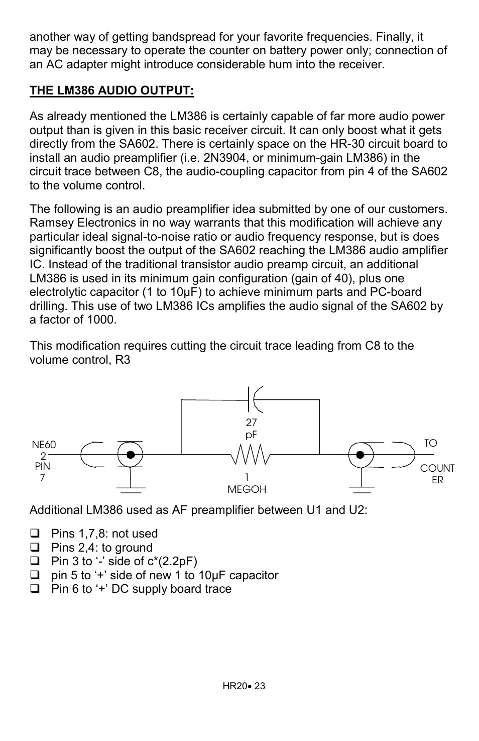 Ramsey Electronics HR20 User Manual | Page 23 / 28