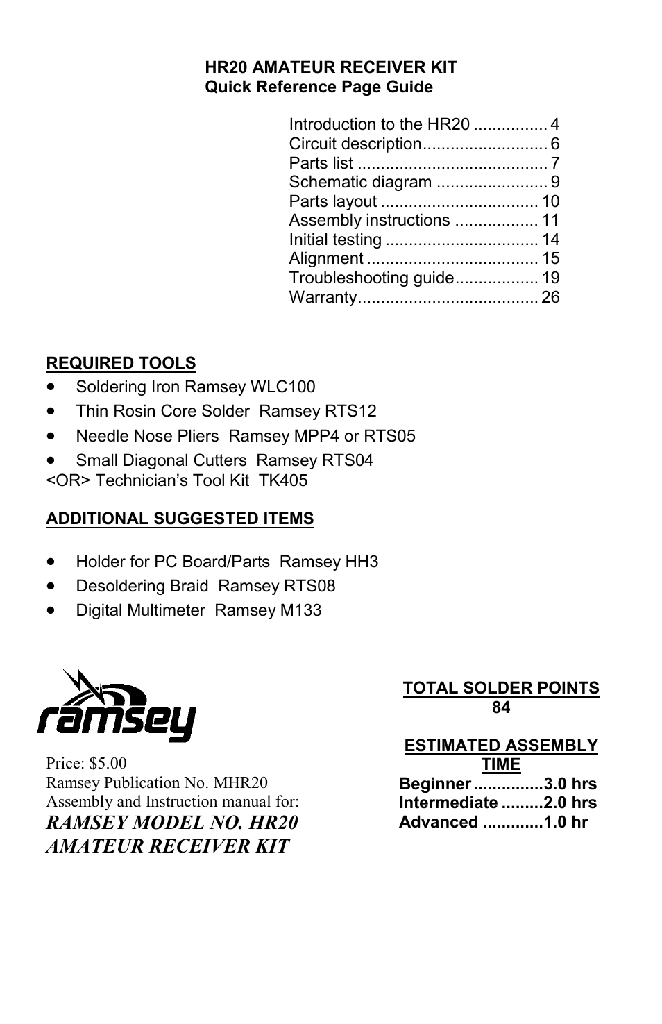Ramsey Electronics HR20 User Manual | Page 28 / 28