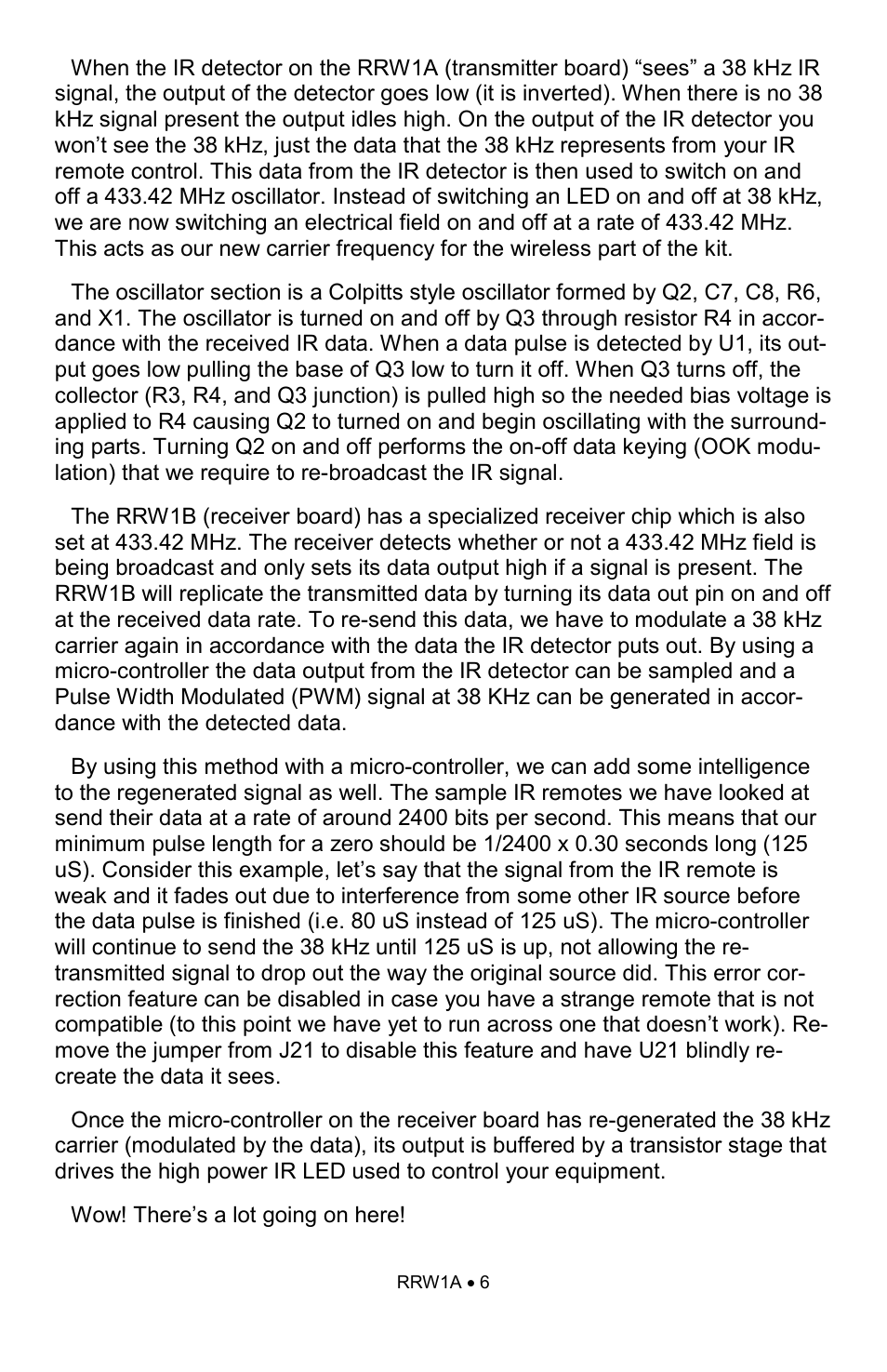 Ramsey Electronics RRW1A User Manual | Page 6 / 20