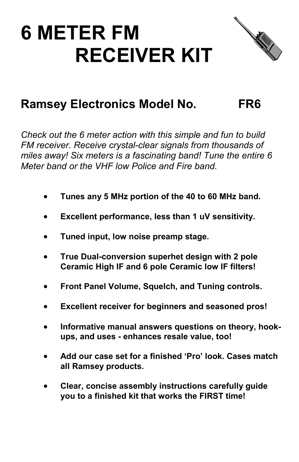 Ramsey Electronics FR6 User Manual | 24 pages