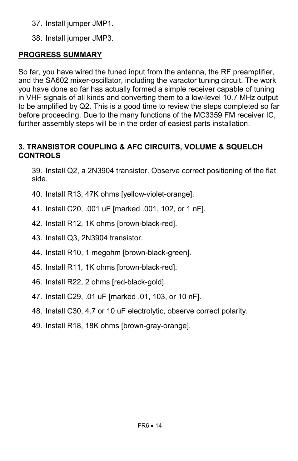 Ramsey Electronics FR6 User Manual | Page 14 / 24