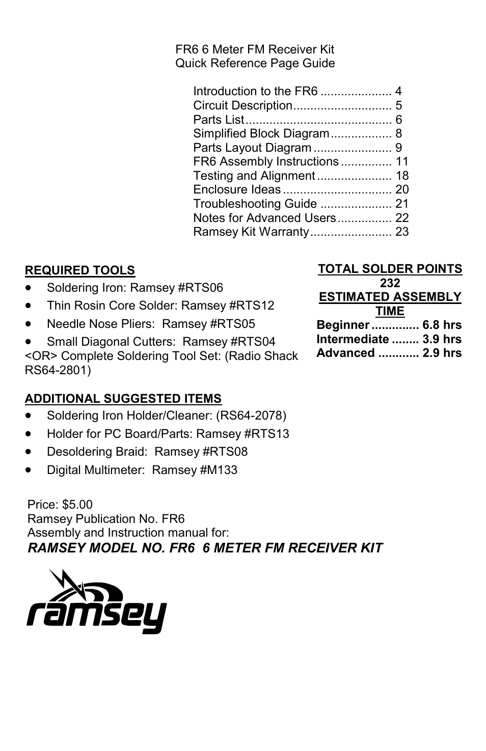 Ramsey Electronics FR6 User Manual | Page 24 / 24