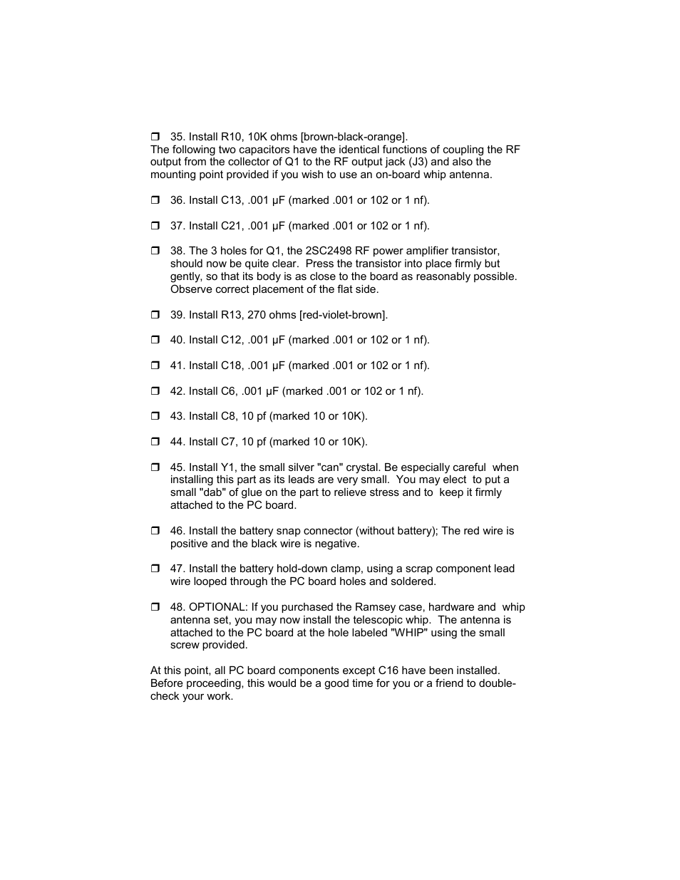 Ramsey Electronics FM10A User Manual | Page 12 / 28