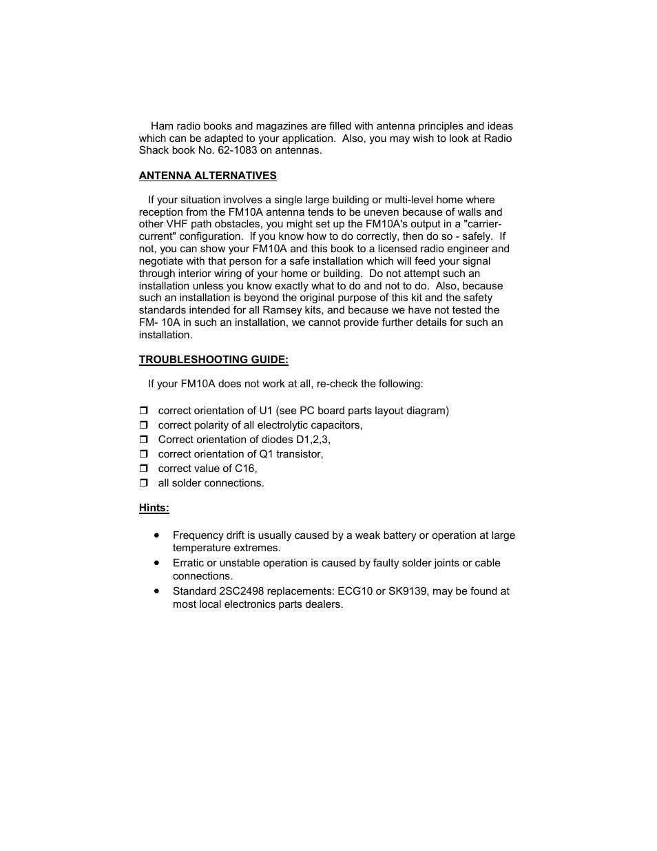 Ramsey Electronics FM10A User Manual | Page 18 / 28