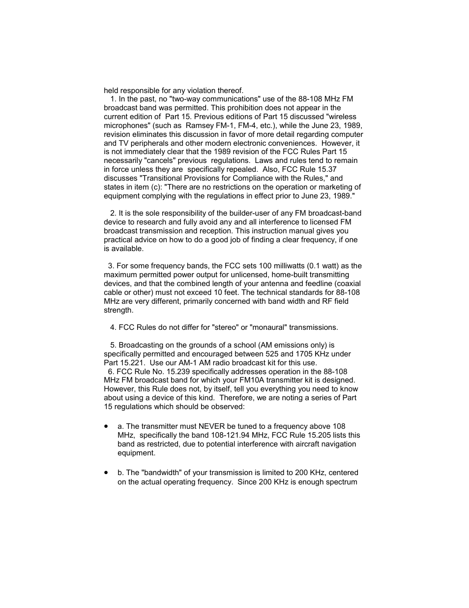 Ramsey Electronics FM10A User Manual | Page 20 / 28