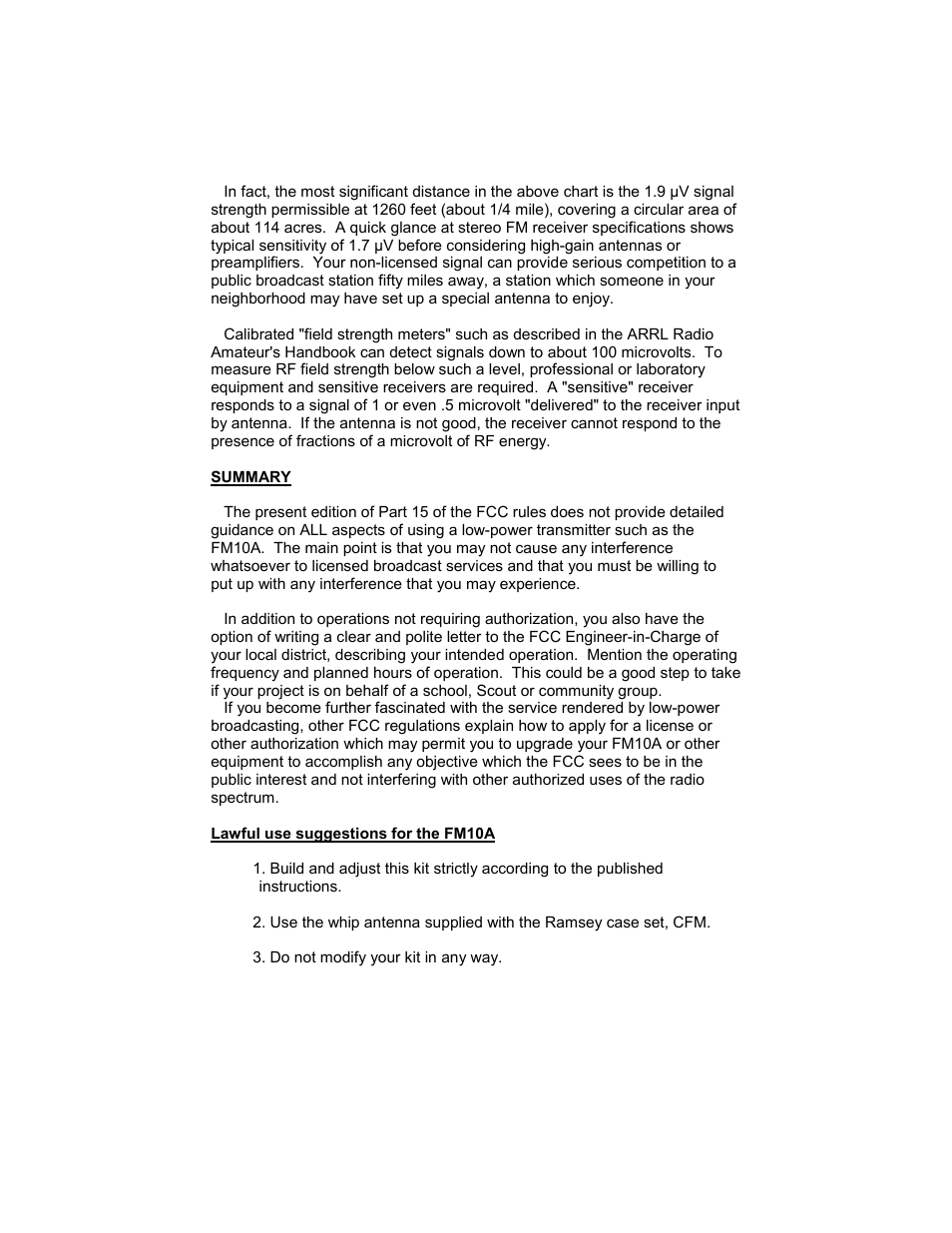 Ramsey Electronics FM10A User Manual | Page 24 / 28