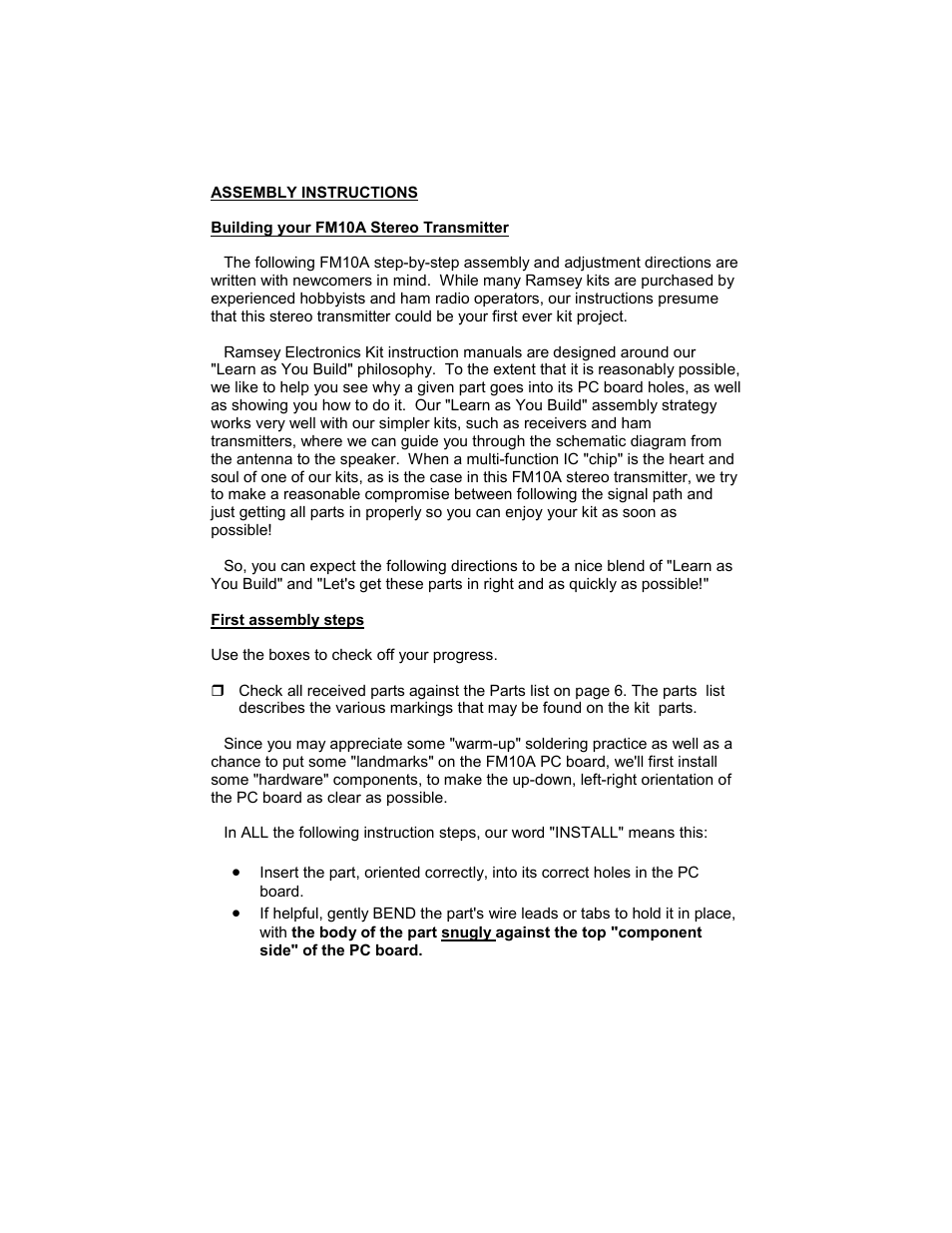 Ramsey Electronics FM10A User Manual | Page 8 / 28