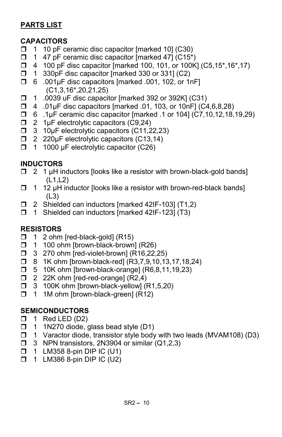 Ramsey Electronics SR2 User Manual | Page 10 / 28