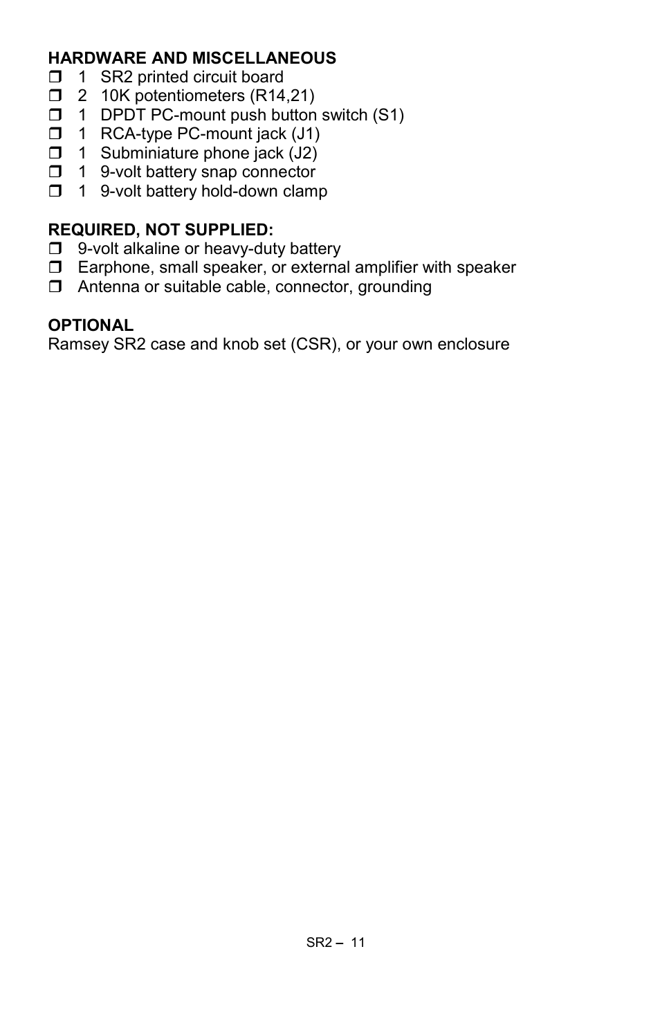 Ramsey Electronics SR2 User Manual | Page 11 / 28