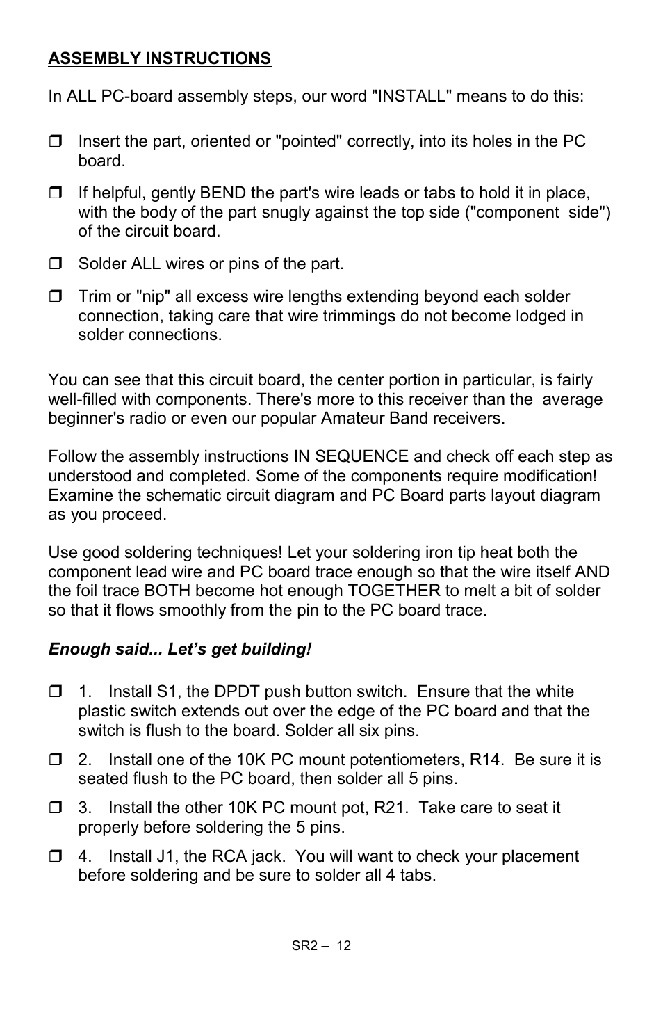 Ramsey Electronics SR2 User Manual | Page 12 / 28