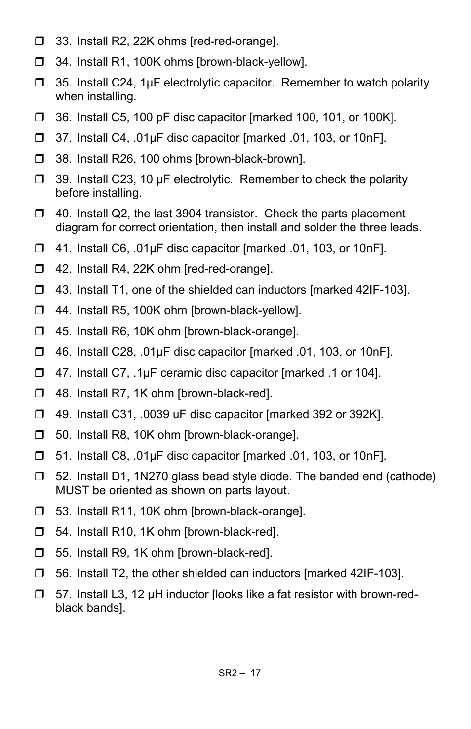 Ramsey Electronics SR2 User Manual | Page 17 / 28