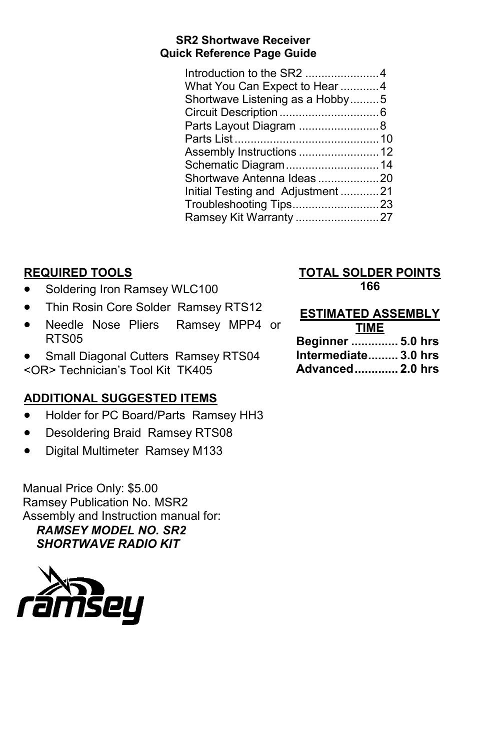 Ramsey Electronics SR2 User Manual | Page 28 / 28