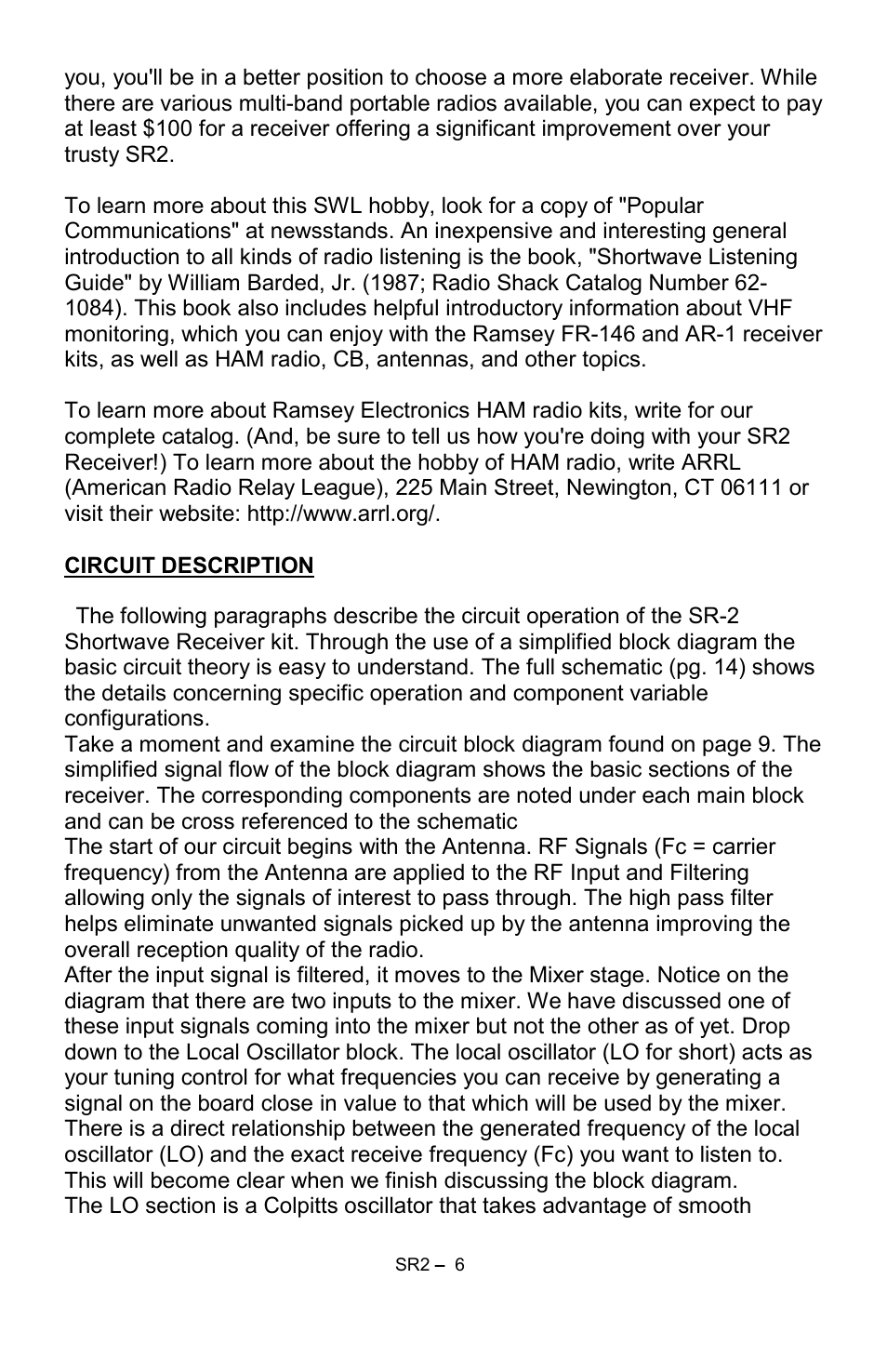 Ramsey Electronics SR2 User Manual | Page 6 / 28